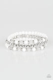 Irresistibly Irresistible - White Bracelet - Paparazzi Accessories Bracelet Bedazzle Me Pretty Mobile Fashion Boutique