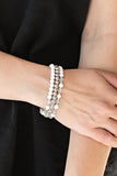 Irresistibly Irresistible - White Bracelet - Paparazzi Accessories Bracelet Bedazzle Me Pretty Mobile Fashion Boutique