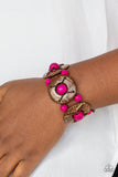 Island Adventure - Pink Bracelet - Paparazzi Accessories Bracelet Bedazzle Me Pretty Mobile Fashion Boutique