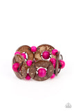 Island Adventure - Pink Bracelet - Paparazzi Accessories Bracelet Bedazzle Me Pretty Mobile Fashion Boutique