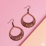 Island Ambrosia - Copper Earrings - Paparazzi Accessories Earrings Bedazzle Me Pretty Mobile Fashion Boutique
