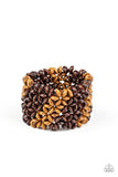 Island Expression - Brown Bracelet - Paparazzi Accessories Bracelet Bedazzle Me Pretty Mobile Fashion Boutique