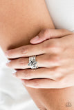 Island Icon - Silver Ring - Paparazzi Accessories Ring Bedazzle Me Pretty Mobile Fashion Boutique