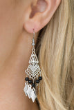 Island Import - Black Earrings - Paparazzi Accessories Earrings Bedazzle Me Pretty Mobile Fashion Boutique