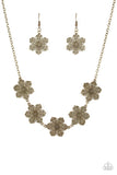 Island Maven - Brass Necklace - Paparazzi Accessories Necklace Bedazzle Me Pretty Mobile Fashion Boutique
