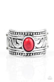 Island Princess - Red Ring - Paparazzi Accessories Ring Bedazzle Me Pretty Mobile Fashion Boutique