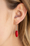 Island Queen - Red Necklace - Paparazzi Accessories Necklace Bedazzle Me Pretty Mobile Fashion Boutique