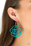 Island Rose - Blue Earrings - Paparazzi Accessories Earrings Bedazzle Me Pretty Mobile Fashion Boutique