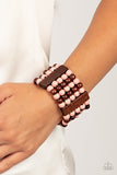 Island Soul - Pink Bracelet - Paparazzi Accessories Bracelet Bedazzle Me Pretty Mobile Fashion Boutique