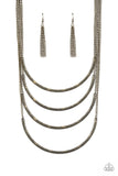 It Will Be Over MOON - Brass Necklace - Paparazzi Accessories Necklace Bedazzle Me Pretty Mobile Fashion Boutique