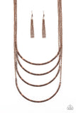 It Will Be Over MOON - Copper Necklace - Paparazzi Accessories Necklace Bedazzle Me Pretty Mobile Fashion Boutique