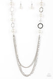 Its About SHOWTIME! - White Necklace - Paparazzi Accessories Necklace Bedazzle Me Pretty Mobile Fashion Boutique