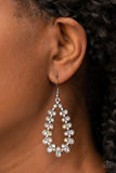 Its About to GLOW Down - White Earrings - Paparazzi Accessories Earrings Bedazzle Me Pretty Mobile Fashion Boutique