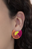 Its Just an Expression - Pink Post Earrings - Paparazzi Accessories Post Earrings Bedazzle Me Pretty Mobile Fashion Boutique