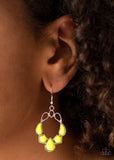 Its Rude to STEER - Yellow Earrings - Paparazzi Accessories Earrings Bedazzle Me Pretty Mobile Fashion Boutique