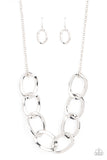 Ive got the Power - Silver Necklace - Paparazzi Accessories Necklace Bedazzle Me Pretty Mobile Fashion Boutique
