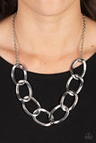 Ive got the Power - Silver Necklace - Paparazzi Accessories Necklace Bedazzle Me Pretty Mobile Fashion Boutique