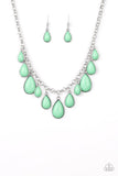 Jaw-Dropping Diva - Green Necklace - Paparazzi Accessories Necklace Bedazzle Me Pretty Mobile Fashion Boutique