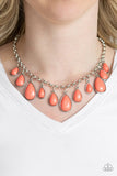 Jaw-Dropping Diva - Orange Necklace - Paparazzi Accessories Necklace Bedazzle Me Pretty Mobile Fashion Boutique