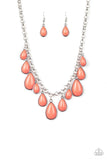 Jaw-Dropping Diva - Orange Necklace - Paparazzi Accessories Necklace Bedazzle Me Pretty Mobile Fashion Boutique