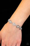 Jealous Heart - White Bracelet - Paparazzi Accessories Bracelet Bedazzle Me Pretty Mobile Fashion Boutique