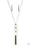 Join The Circle - Brass Necklace - Paparazzi Accessories Necklace Bedazzle Me Pretty Mobile Fashion Boutique