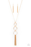Join The Circle - Gold Necklace - Paparazzi Accessories Necklace Bedazzle Me Pretty Mobile Fashion Boutique