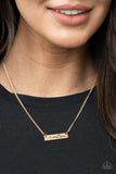 Joy Of Motherhood - Gold Necklace - Paparazzi Accessories Necklace FS-Bedazzle Me Pretty Mobile Fashion Boutique