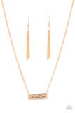 Joy Of Motherhood - Gold Necklace - Paparazzi Accessories Necklace FS-Bedazzle Me Pretty Mobile Fashion Boutique