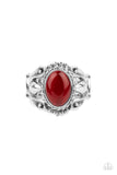 Jubilant Gem - Red Ring - Paparazzi Accessories Ring Bedazzle Me Pretty Mobile Fashion Boutique