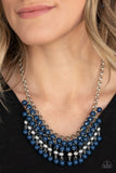 Jubilant Jingle - Blue Necklace - Paparazzi Accessories Necklace Bedazzle Me Pretty Mobile Fashion Boutique