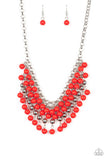 Jubilant Jingle - Red Necklace - Paparazzi Accessories Necklace Bedazzle Me Pretty Mobile Fashion Boutique