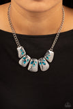 Jubilee Jingle - Blue Necklace - Paparazzi Accessories Necklace Bedazzle Me Pretty Mobile Fashion Boutique