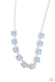 Jump SQUARE - Blue Necklace - Paparazzi Accessories Necklace Bedazzle Me Pretty Mobile Fashion Boutique