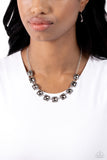 Jump SQUARE - Silver Necklace - Paparazzi Accessories Necklace Bedazzle Me Pretty Mobile Fashion Boutique