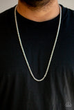 Jump Street - Silver Mens Necklace - Paparazzi Accessories Mens Necklace Bedazzle Me Pretty Mobile Fashion Boutique