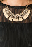 Jungle Cat Jam - Gold Necklace - Paparazzi Accessories Necklace Bedazzle Me Pretty Mobile Fashion Boutique
