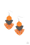 Jurassic Juxtaposition - Orange Earrings - Paparazzi Accessories Earrings Bedazzle Me Pretty Mobile Fashion Boutique