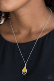 Just Drop It! - Yellow Necklace - Paparazzi Accessories Necklace Bedazzle Me Pretty Mobile Fashion Boutique