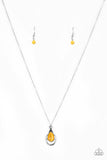 Just Drop It! - Yellow Necklace - Paparazzi Accessories Necklace Bedazzle Me Pretty Mobile Fashion Boutique