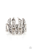 Juxtaposed Jewels - Silver Ring - Paparazzi Accessories Ring Bedazzle Me Pretty Mobile Fashion Boutique