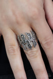 Juxtaposed Jewels - Silver Ring - Paparazzi Accessories Ring Bedazzle Me Pretty Mobile Fashion Boutique