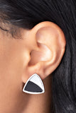 Kaleidoscopic Collision - Black Post Earrings - Paparazzi Accessories Post Earrings Bedazzle Me Pretty Mobile Fashion Boutique