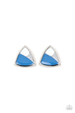 Kaleidoscopic Collision - Blue Post Earrings - Paparazzi Accessories Post Earrings Bedazzle Me Pretty Mobile Fashion Boutique