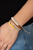 Keep At ROAM Temperature - Yellow Bracelet - Paparazzi Accessories Bracelet Bedazzle Me Pretty Mobile Fashion Boutique