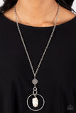 Keep the PIECE - White Necklace - Paparazzi Accessories Necklace Bedazzle Me Pretty Mobile Fashion Boutique