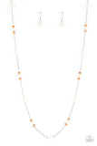 Keep Your Eye on the BALLROOM - Orange Necklace - Paparazzi Accessories Necklace Bedazzle Me Pretty Mobile Fashion Boutique
