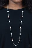 Keep Your Eye on the BALLROOM - Orange Necklace - Paparazzi Accessories Necklace Bedazzle Me Pretty Mobile Fashion Boutique