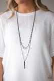 Keep Your Eye On The Pendulum - Black Necklace - Paparazzi Accessories Necklace Bedazzle Me Pretty Mobile Fashion Boutique