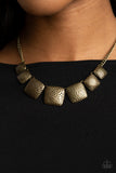 Keeping It RELIC - Brass Necklace - Paparazzi Accessories Necklace Bedazzle Me Pretty Mobile Fashion Boutique